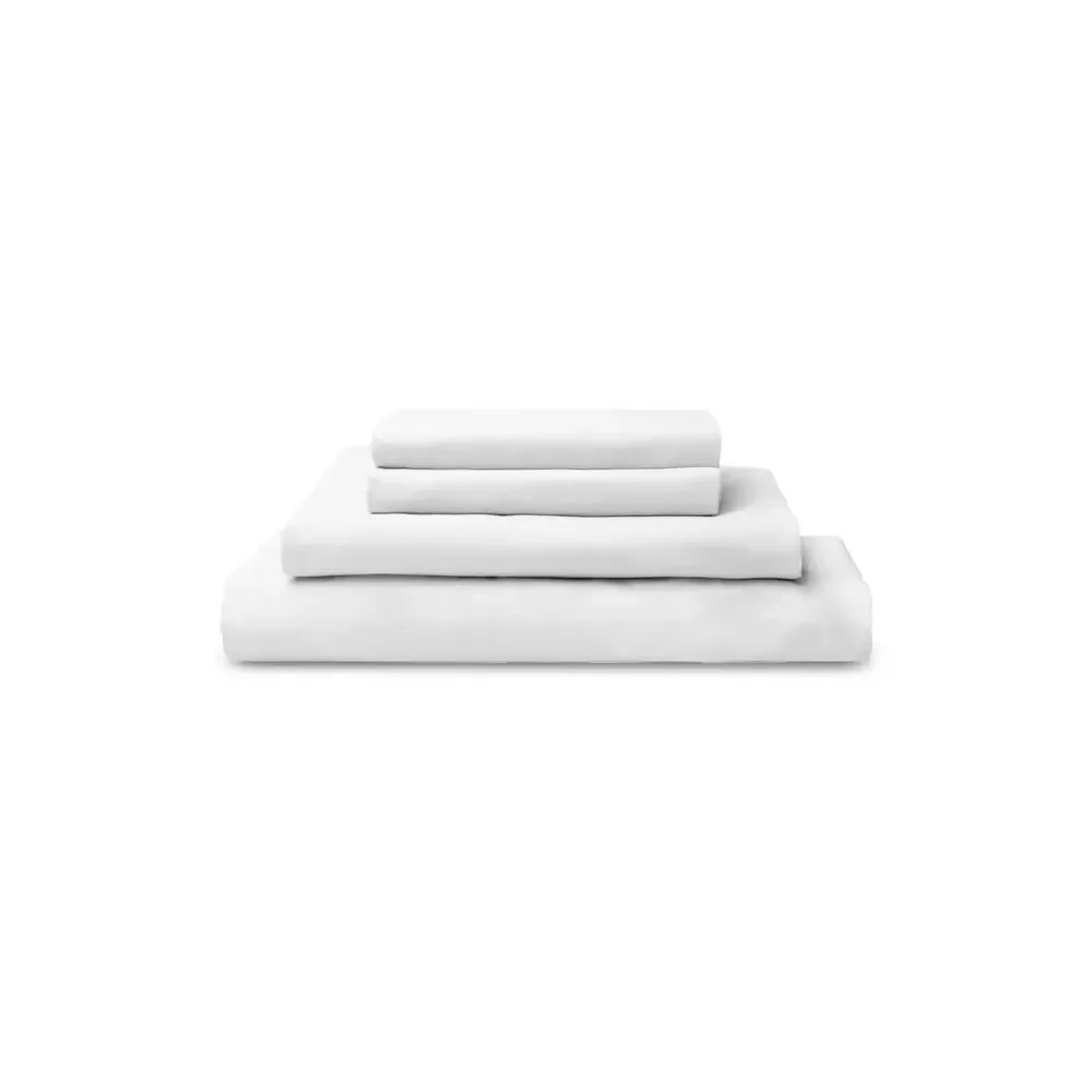 NWT Sijo 400 Thread Count Organic Cotton Percale Sheet Set Snow King 4PC